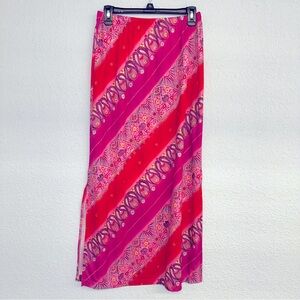 Women’s vtg Be 2 Be or not 2 be pink purple red paisley skirt sz L